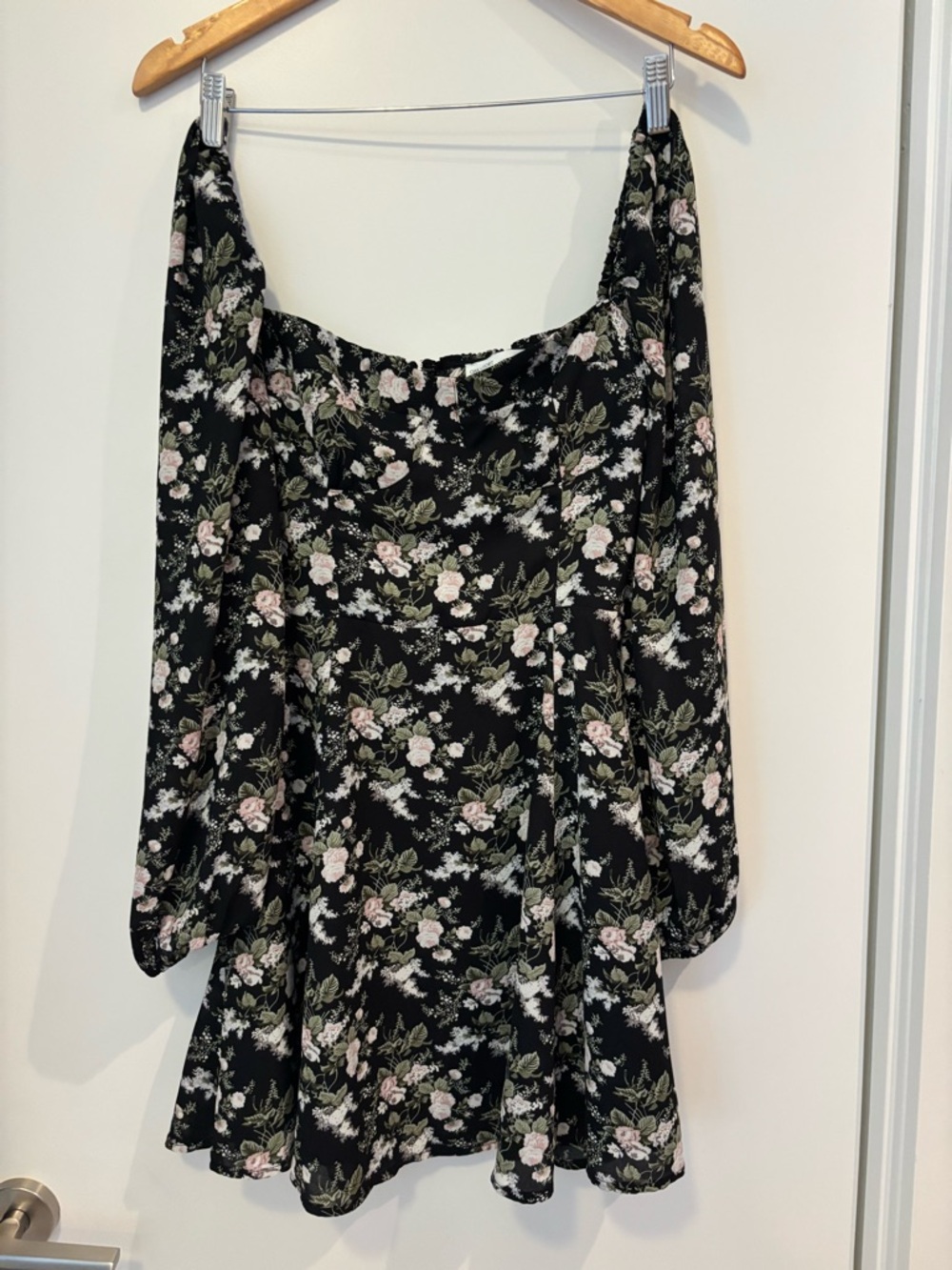 OAK + FORT Black Floral  Mini Dress